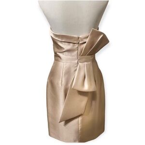 Adrianna Papell NWT strapless sweetheart champagne mini dress Metallic cocktail